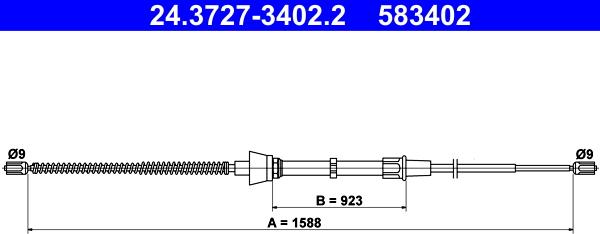 ATE 24.3727-3402.2 - Жило, ръчна спирачка parts5.com