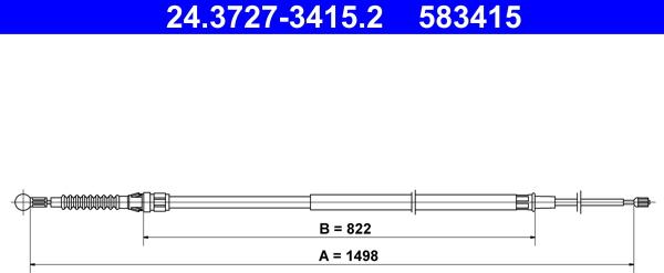 ATE 24.3727-3415.2 - Cablu, frana de parcare parts5.com