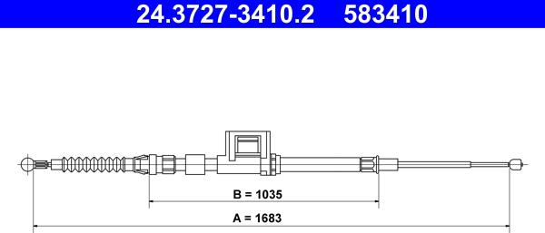 ATE 24.3727-3410.2 - Cable de accionamiento, freno de estacionamiento parts5.com