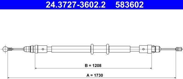 ATE 24.3727-3602.2 - Cable, parking brake parts5.com