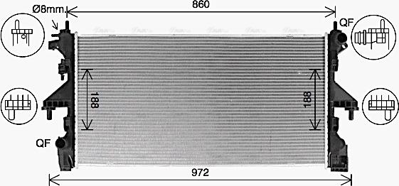 Ava Quality Cooling CN2320 - Radiator, racire motor parts5.com