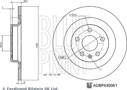 Blue Print ADBP430061 - Disc frana parts5.com