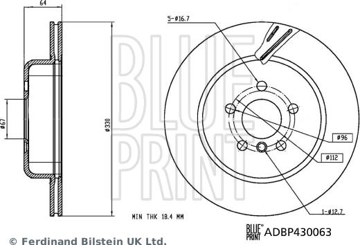 Blue Print ADBP430063 - Brake Disc parts5.com