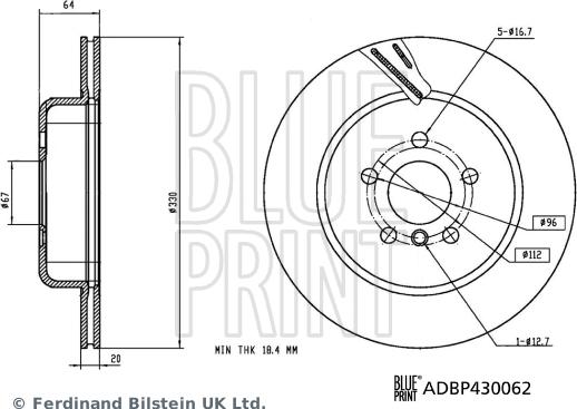 Blue Print ADBP430062 - Brake Disc parts5.com