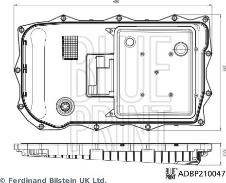 Blue Print ADBP210047 - Filtro hidráulico, transmisión automática parts5.com