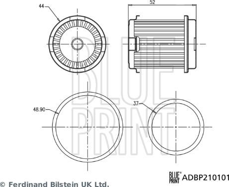 Blue Print ADBP210101 - Хидравличен филтър, автоматична предавателна кутия parts5.com