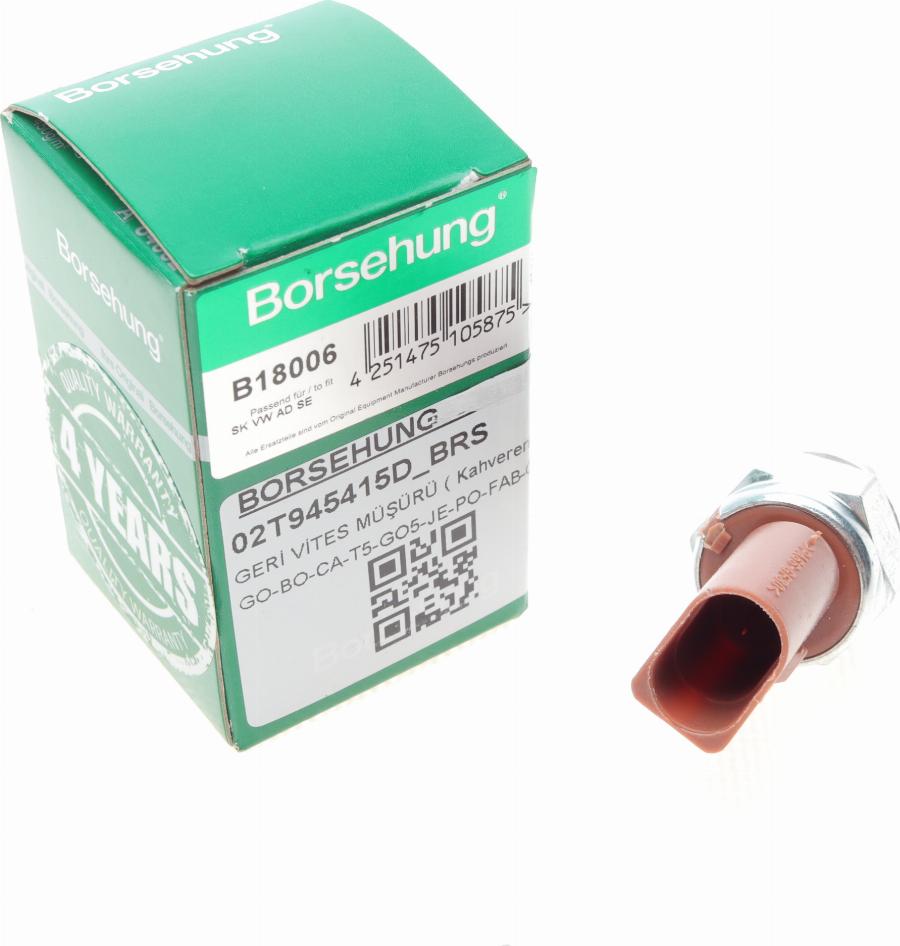 Borsehung B18006 - Interruptor, piloto de marcha atrás parts5.com