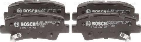 BOSCH 0 986 494 908 - Sada brzdových platničiek kotúčovej brzdy parts5.com