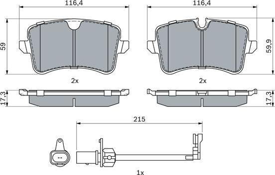 BOSCH 0 986 494 916 - Brake Pad Set, disc brake parts5.com