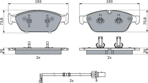 BOSCH 0 986 494 987 - Komplet zavornih oblog, ploscne (kolutne) zavore parts5.com