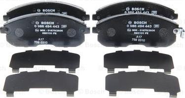 BOSCH 0 986 494 443 - Brake Pad Set, disc brake parts5.com