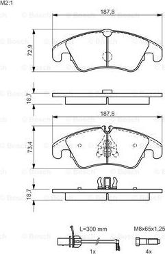 BOSCH 0 986 494 456 - Brake Pad Set, disc brake parts5.com