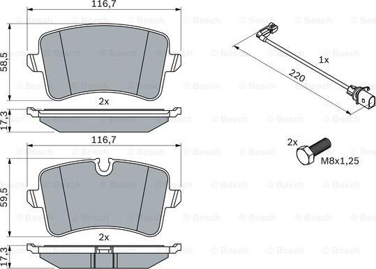 BOSCH 0 986 494 488 - Set placute frana,frana disc parts5.com