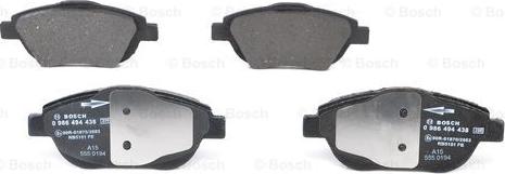 BOSCH 0 986 494 438 - Sada brzdových destiček, kotoučová brzda parts5.com