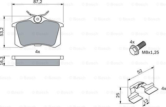 BOSCH 0 986 494 596 - Zestaw klocków hamulcowych, hamulce tarczowe parts5.com