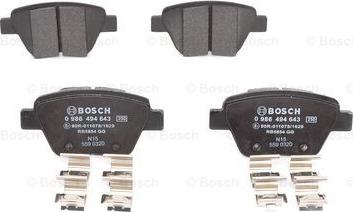 BOSCH 0 986 494 643 - Juego de pastillas de freno parts5.com