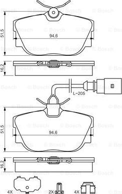 BOSCH 0 986 494 619 - Fékbetétkészlet, tárcsafék parts5.com