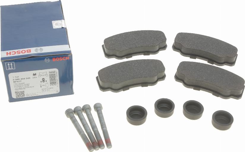 BOSCH 0 986 494 049 - Komplet pločica, disk-kočnica parts5.com