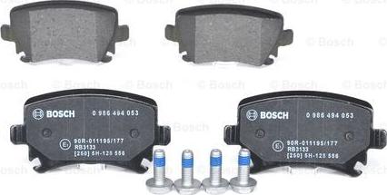 BOSCH 0 986 494 053 - Komplet zavornih oblog, ploscne (kolutne) zavore parts5.com