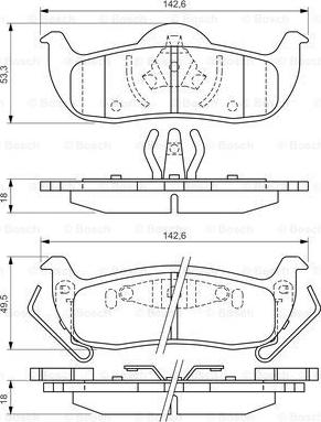 BOSCH 0 986 494 142 - Brake Pad Set, disc brake parts5.com