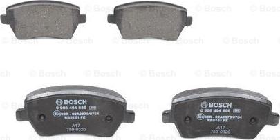 BOSCH 0 986 494 856 - Set placute frana,frana disc parts5.com