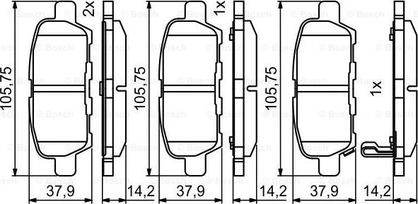 BOSCH 0 986 494 861 - Set placute frana,frana disc parts5.com