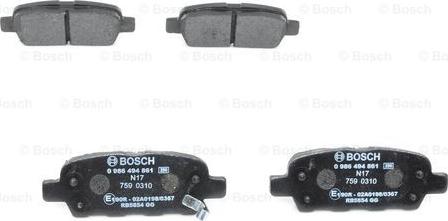 BOSCH 0 986 494 861 - Set placute frana,frana disc parts5.com