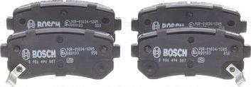 BOSCH 0 986 494 887 - Sada brzdových destiček, kotoučová brzda parts5.com