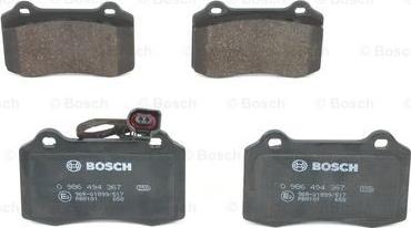 BOSCH 0 986 494 367 - Bremsbelagsatz, Scheibenbremse parts5.com