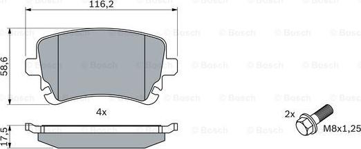 BOSCH 0 986 494 303 - Sada brzdových platničiek kotúčovej brzdy parts5.com