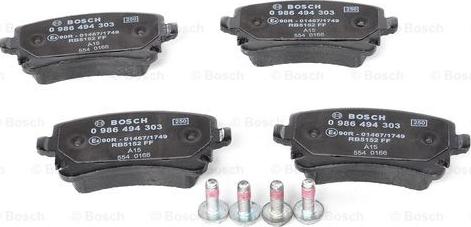 BOSCH 0 986 494 303 - Sada brzdových platničiek kotúčovej brzdy parts5.com