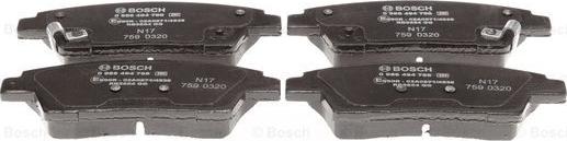 BOSCH 0 986 494 766 - Set placute frana,frana disc parts5.com