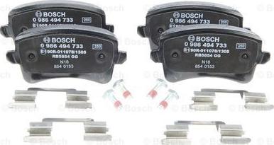 BOSCH 0 986 494 733 - Juego de pastillas de freno parts5.com