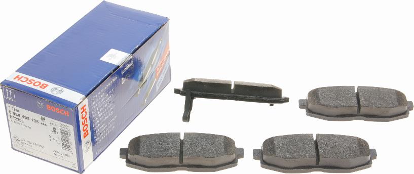 BOSCH 0 986 495 135 - Komplet kočnih obloga, disk kočnica parts5.com