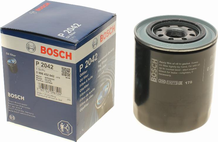 BOSCH 0 986 452 042 - Filtro de aceite parts5.com