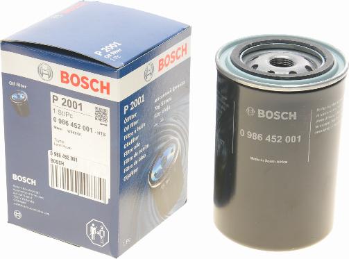 BOSCH 0 986 452 001 - Filtro de aceite parts5.com