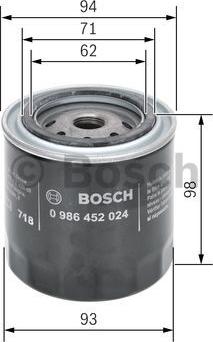 BOSCH 0 986 452 024 - Olejový filtr parts5.com