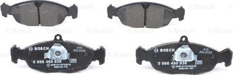 BOSCH 0 986 460 938 - Sada brzdových destiček, kotoučová brzda parts5.com