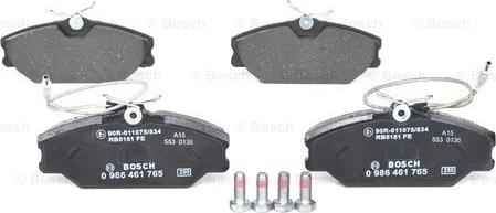 BOSCH 0 986 461 765 - Brake Pad Set, disc brake parts5.com