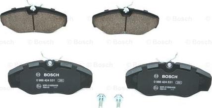 BOSCH 0 986 424 531 - Bremsbelagsatz, Scheibenbremse parts5.com