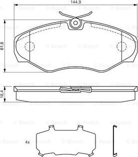 BOSCH 0 986 424 531 - Bremsbelagsatz, Scheibenbremse parts5.com