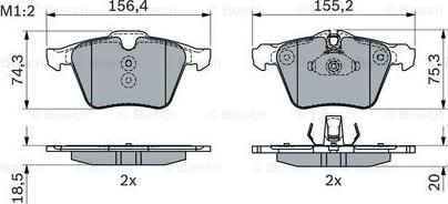 BOSCH 0 986 424 125 - Komplet zavornih oblog, ploscne (kolutne) zavore parts5.com