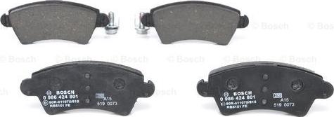 BOSCH 0 986 424 801 - Тормозные колодки, дисковые, комплект parts5.com