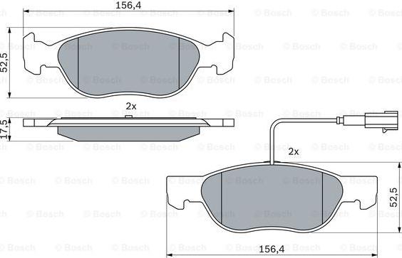 BOSCH 0 986 424 362 - Zestaw klocków hamulcowych, hamulce tarczowe parts5.com