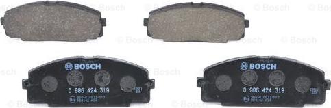 BOSCH 0 986 424 319 - Sada brzdových destiček, kotoučová brzda parts5.com