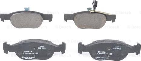 BOSCH 0 986 424 246 - Sada brzdových destiček, kotoučová brzda parts5.com