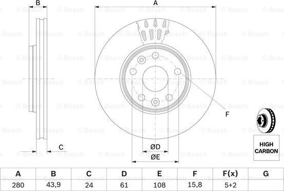 BOSCH 0 986 479 555 - Δισκόπλακα parts5.com