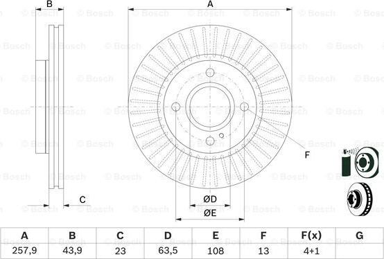 BOSCH 0 986 479 566 - Brake Disc parts5.com