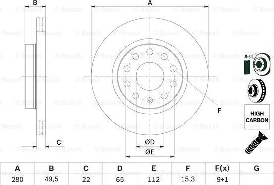 BOSCH 0 986 479 098 - Тормозной диск parts5.com