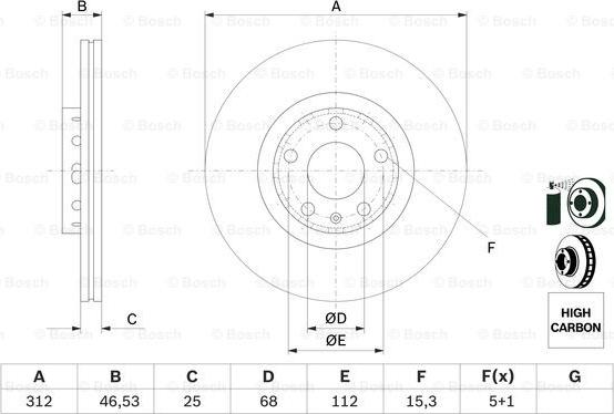 BOSCH 0 986 479 057 - Féktárcsa parts5.com